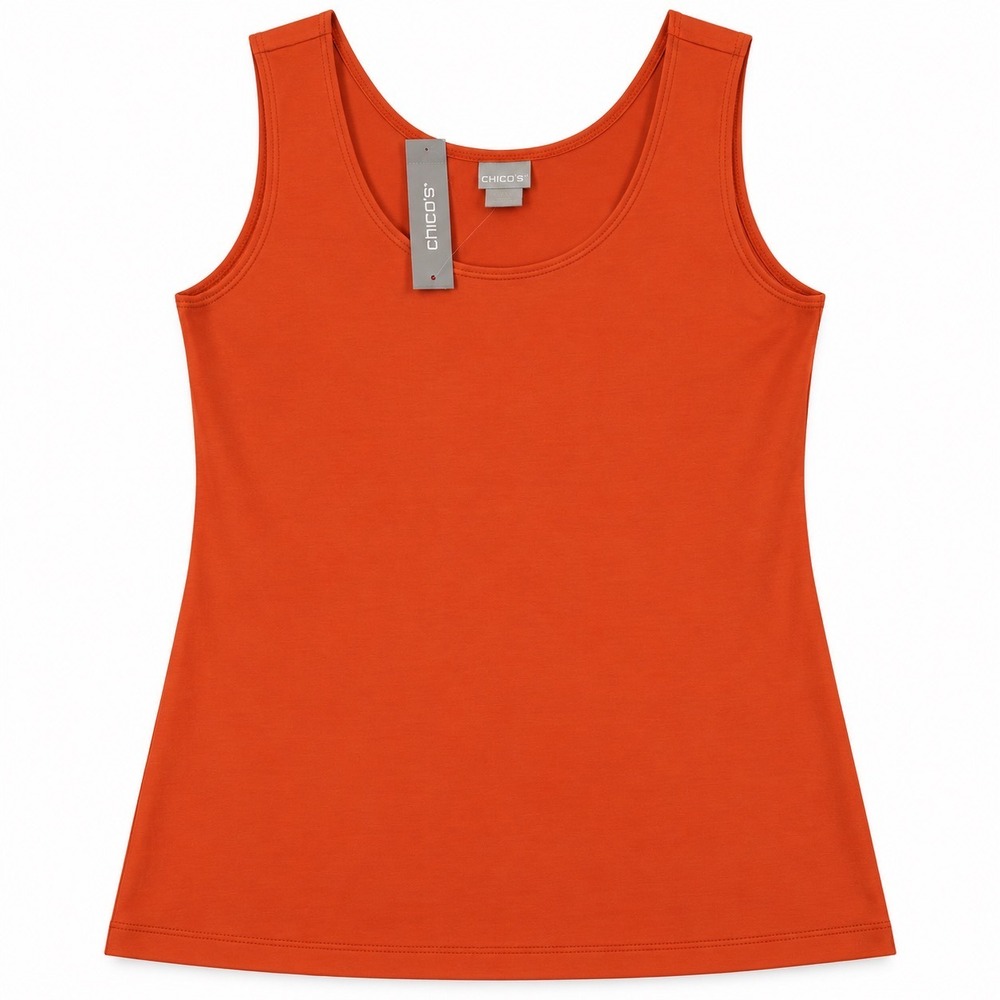 Chico's Microfiber Contemporary Tank Orange Blossom Size 1 M NWT 570321003